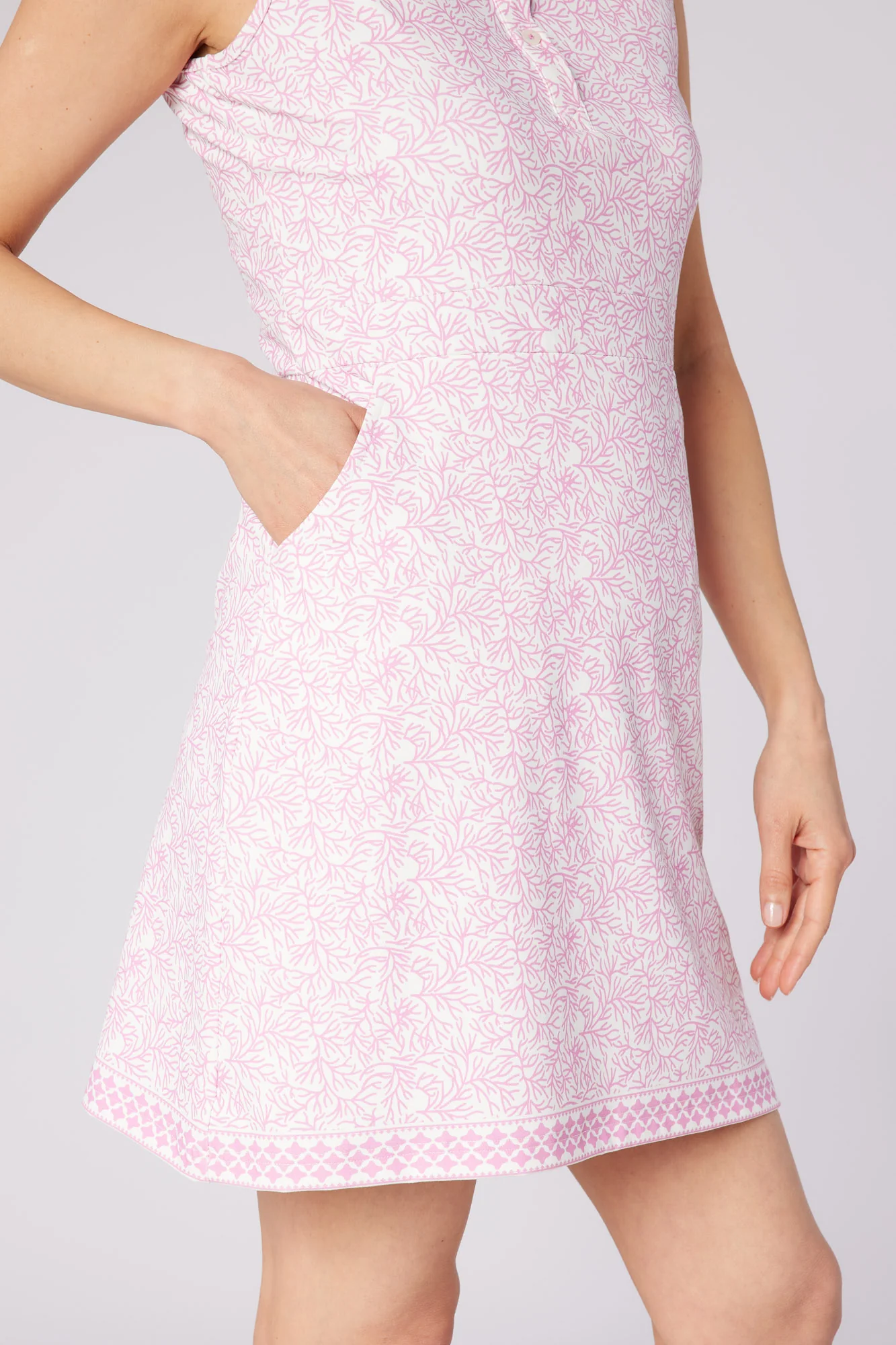 Azure Sleeveless Pattern Dress Coral Whisper - Image 4