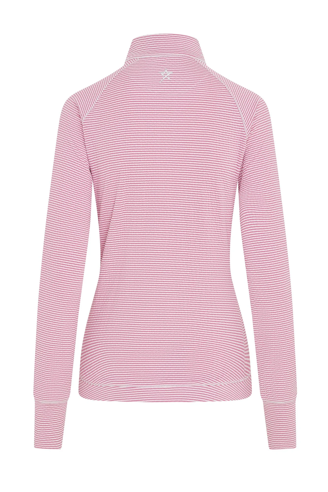 Lottie Stripe 1/4 Zip Super Pink & White - Image 3
