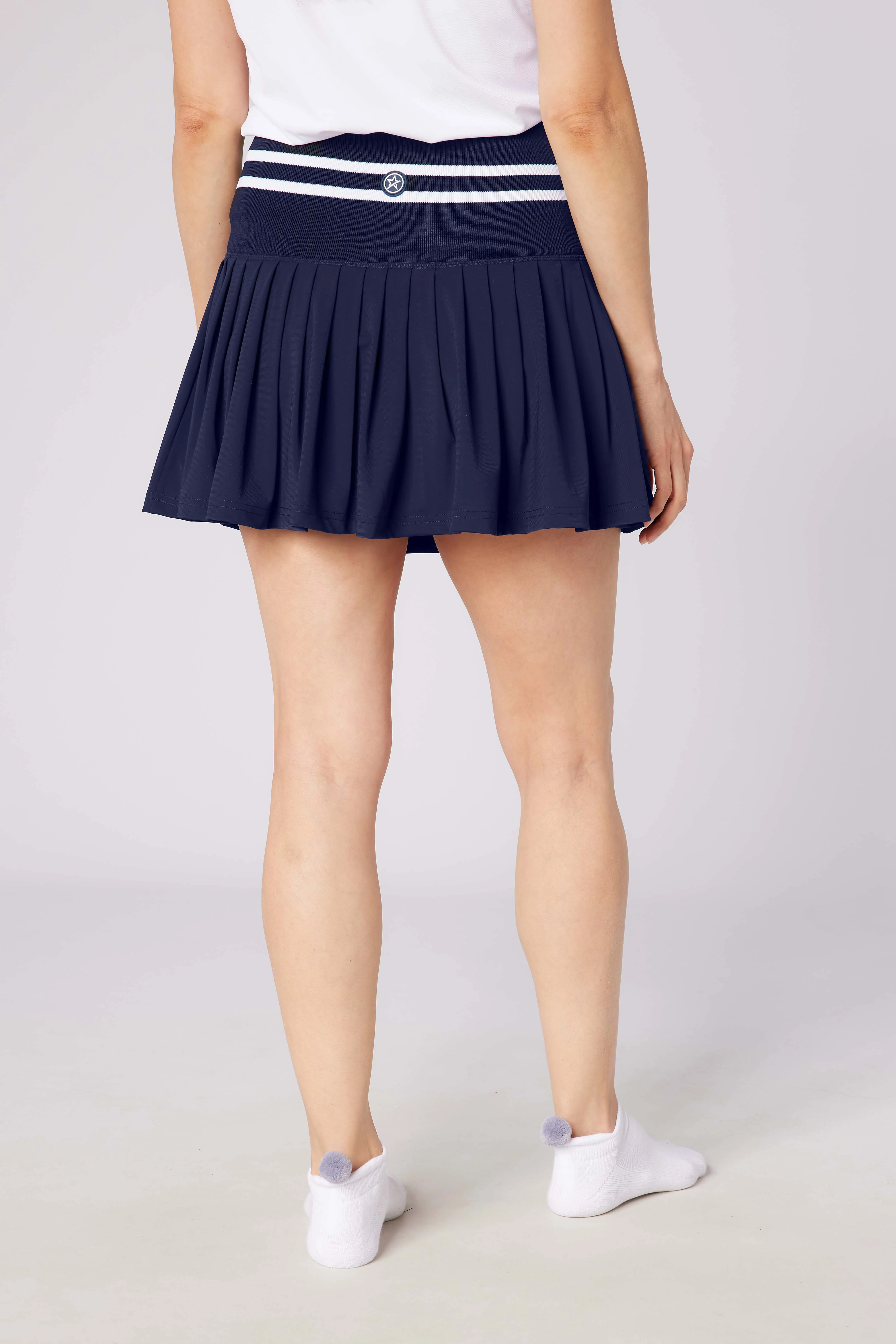 Molly Stripe Elite Pleated Skort Navy & White - Image 7