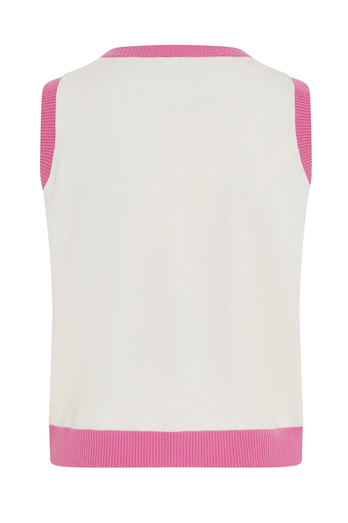 Point Cotton Slipover White & Super Pink - Image 5