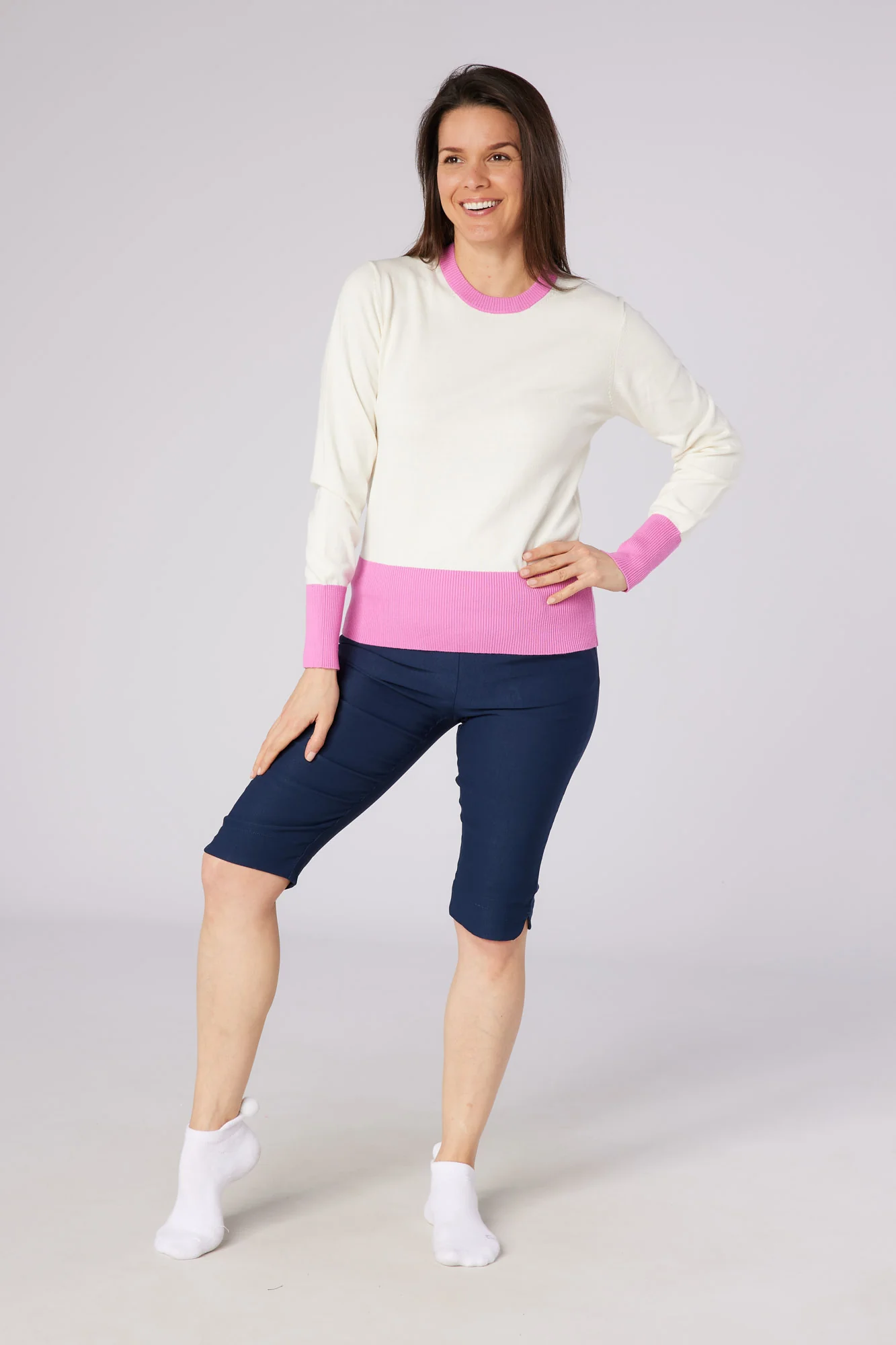 Sugar Sustainable Sweat White & Super Pink - Image 3